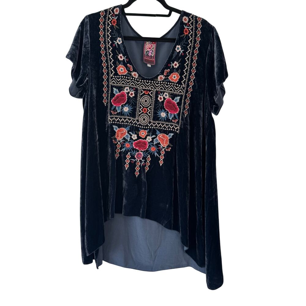 Johnny Was Classic Raven Velvet Tunic Top